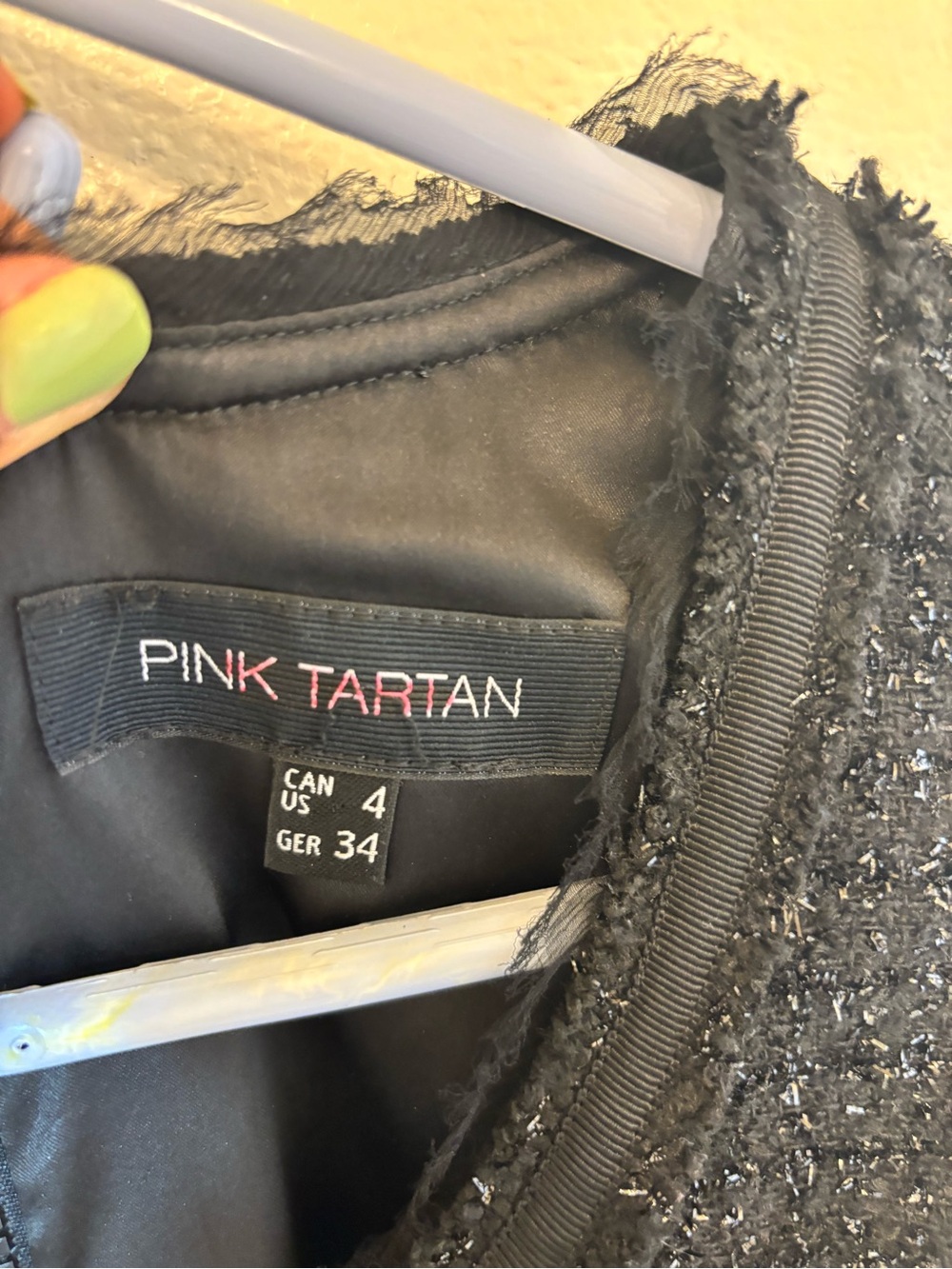 Pink Tartan Black sparkling Sleeveless Sheath Dress - Picture 5 of 8